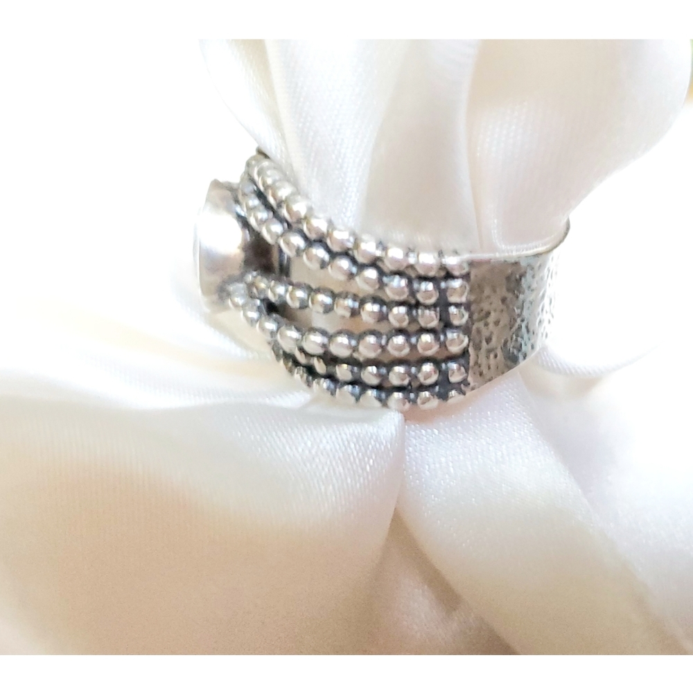 Vtg Didae Shablool Israel Onyx Sterling Silver Wide Band Ring Sz 8  HTF - Picture 8 of 13